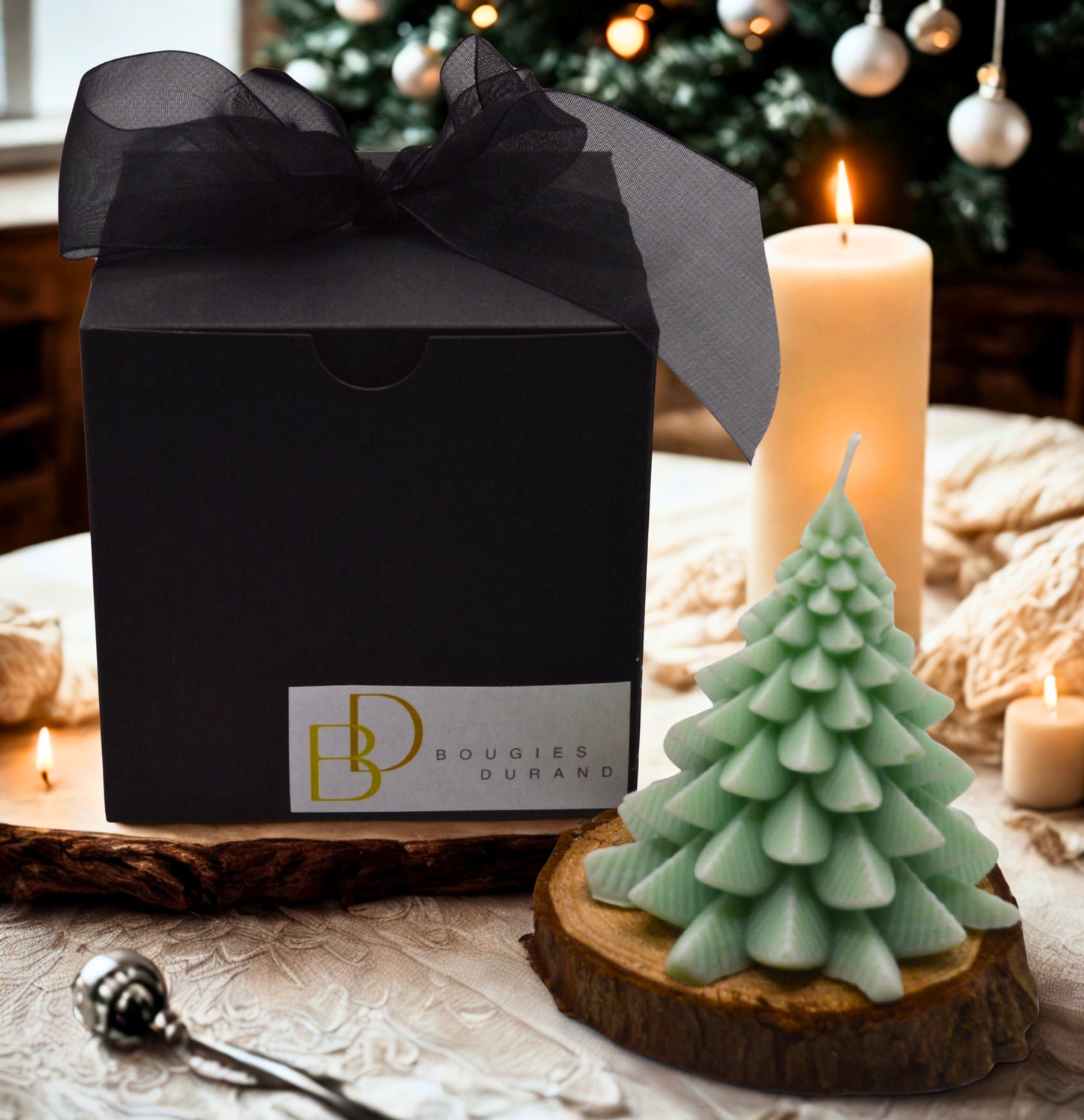 Grand sapin de noël en bougie