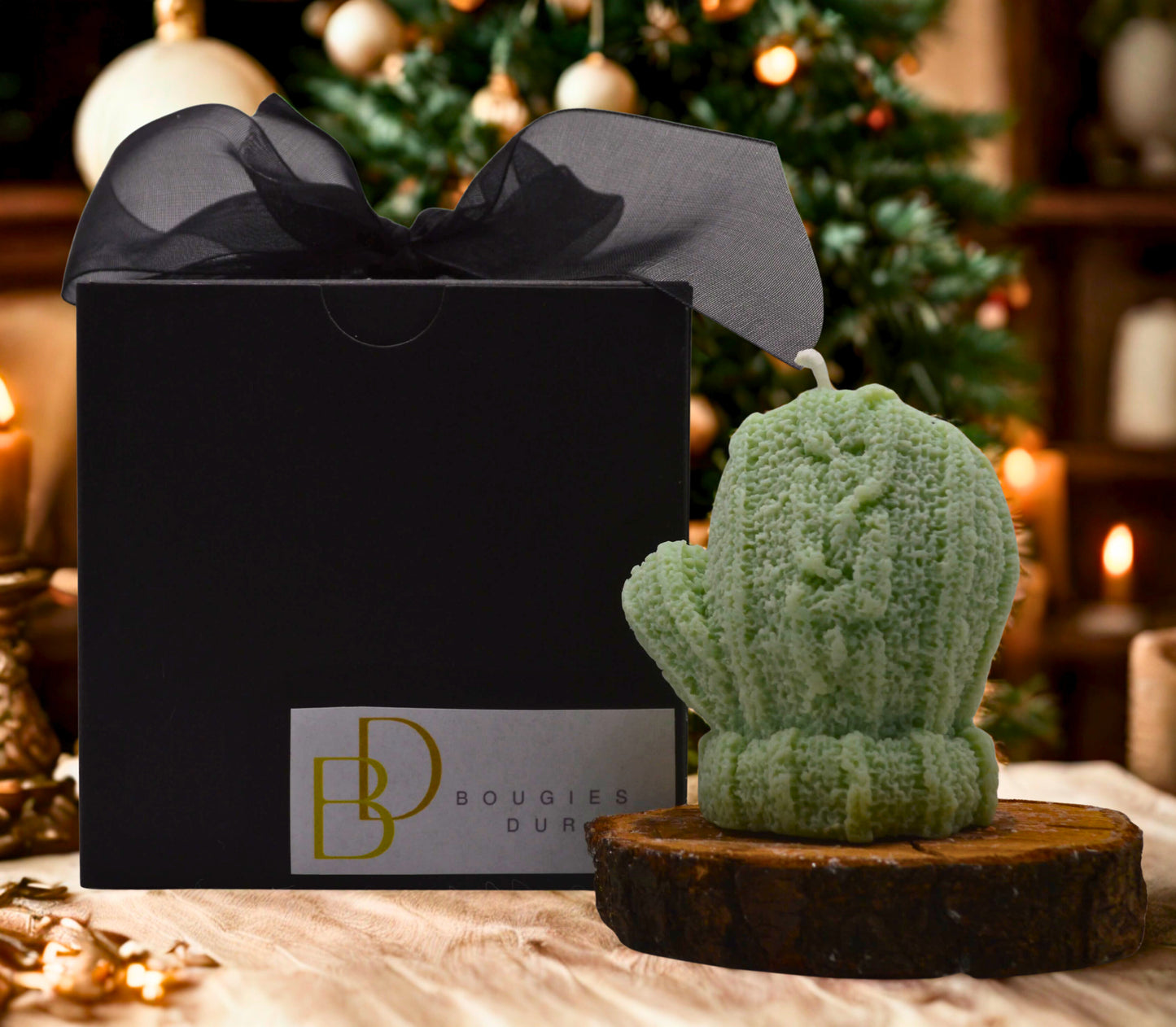Moufle de noël en bougie