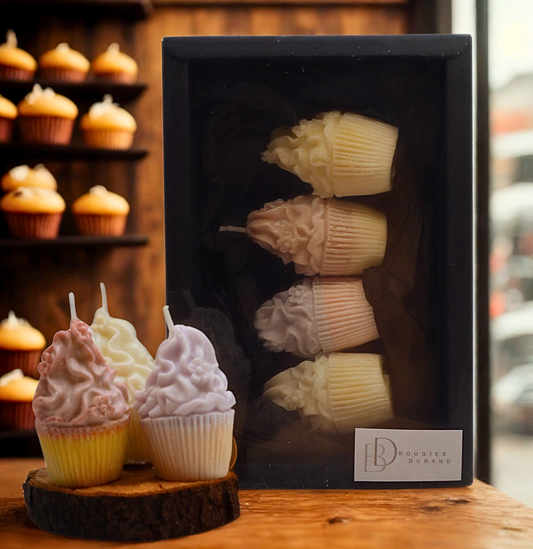 Bougie en forme de cupcake à la cire de soja et aux parfums des Grasse